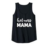 Womens Funny Mom Shirt with Sayings Mothers Day Gift Hot Mess Mama Tank Top | Amazon (US)