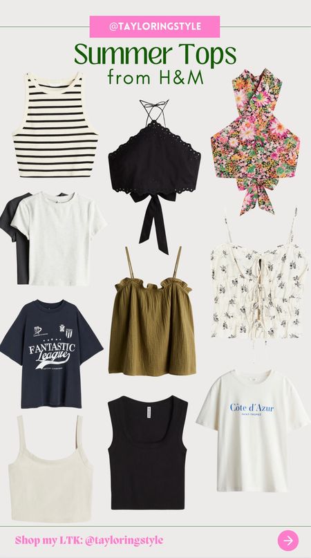 Obsessed with all of these, esp the top 3! I own the cream tie tank with black floral, excited to style! 🩷🩵 

#LTKStyleTip #LTKSeasonal #LTKFindsUnder50