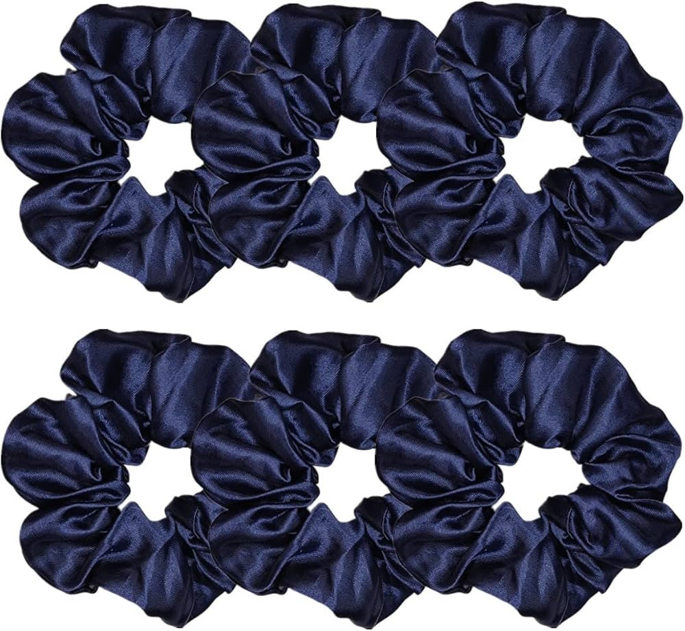 6 Pcs Satin Silk Hair Scrunchies Soft Hair Ties Fashion Hair Bands Hair Bow Ropes Hair Elastic Br... | Amazon (US)