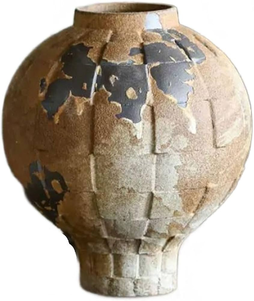 Aimeryup Dining Table Vase Rough Ceramic Pottery Jar Big Belly Large Ornament Decor Flower Arrang... | Amazon (US)