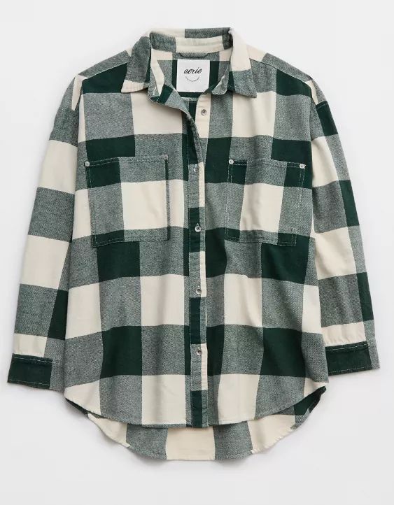 Aerie Anytime Fave Flannel Shirt | American Eagle Outfitters (US & CA)
