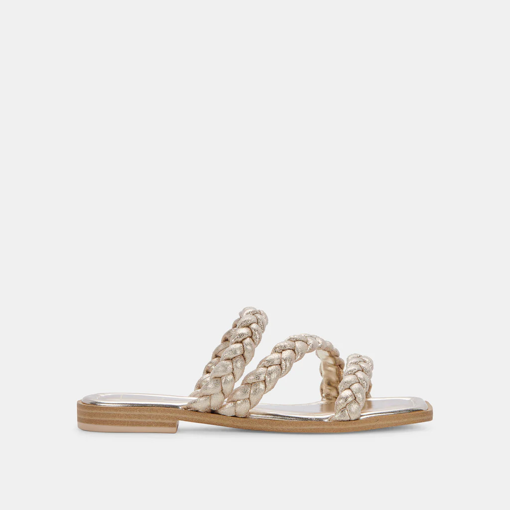 IMAN SANDALS LIGHT GOLD STELLA SUEDE | DolceVita.com
