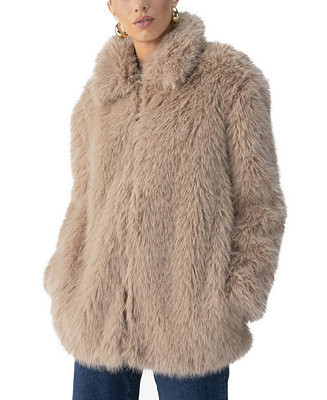 Sanctuary Women's Carmen Faux-Fur Spread-Collar Coat - Macy's | Macy's