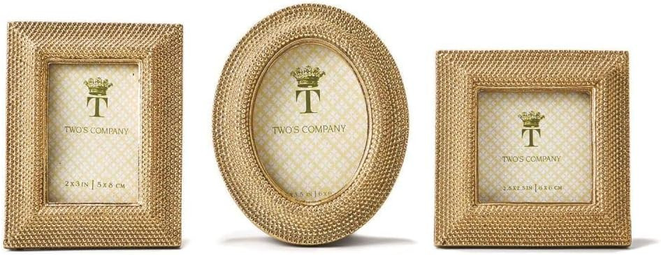 Two's Company Tuileries Golden Dots Photo Frame Assorted 3 Shapes | Amazon (US)