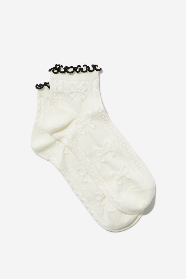 Frill Pointelle Ankle Sock | Cotton On (US)