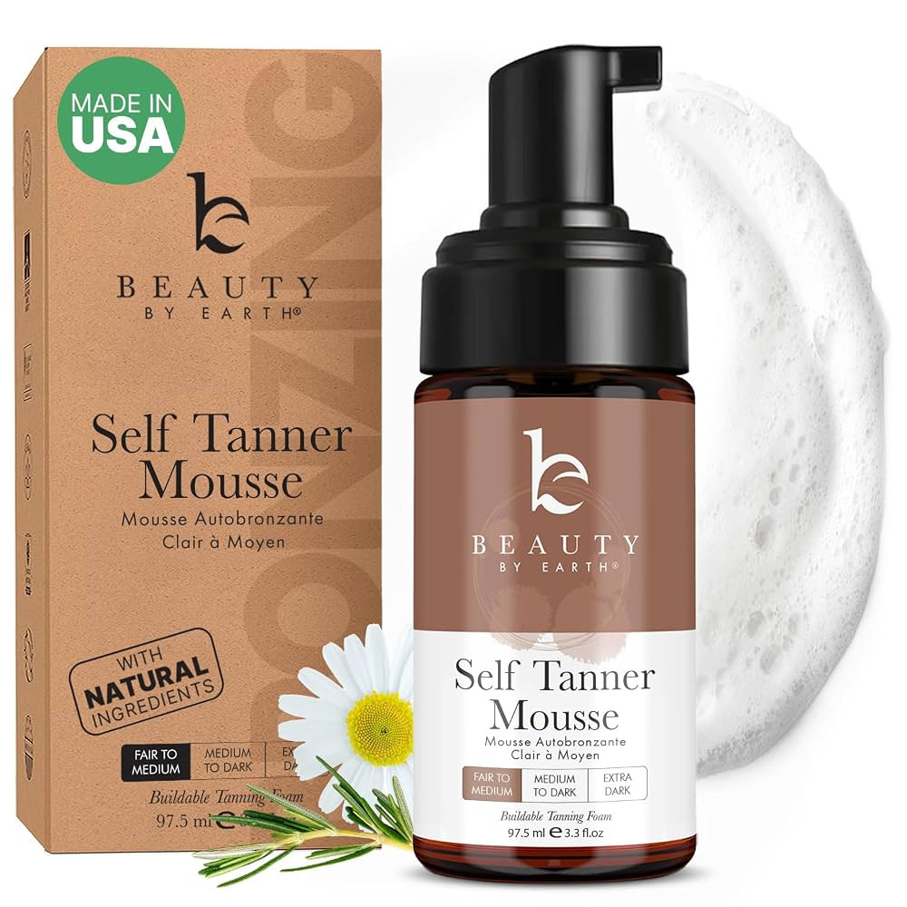 Self Tanner Mousse - USA Made with Natural & Organic Ingredients, Self Tanning Mousse for Fake Ta... | Amazon (US)
