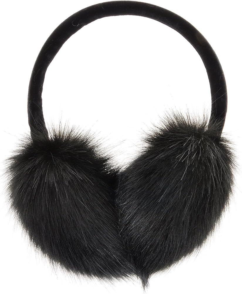 ZLYC Womens Girls Winter Fashion Adjustable Faux Fur EarMuffs Ear Warmers (Black) | Amazon (CA)