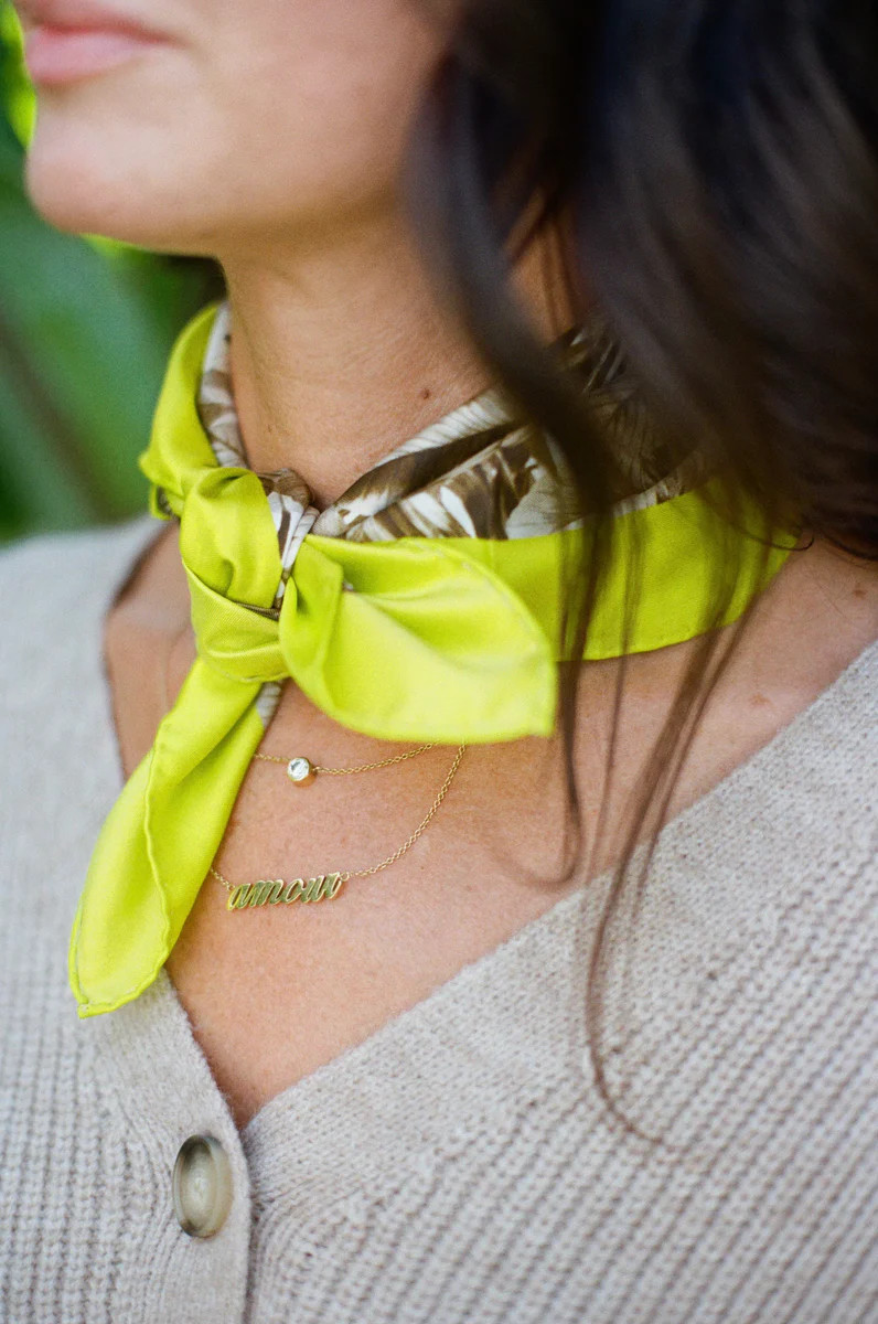 SILK BANDANA // MOCHA PALM + CITRON | SISSY LIGHT