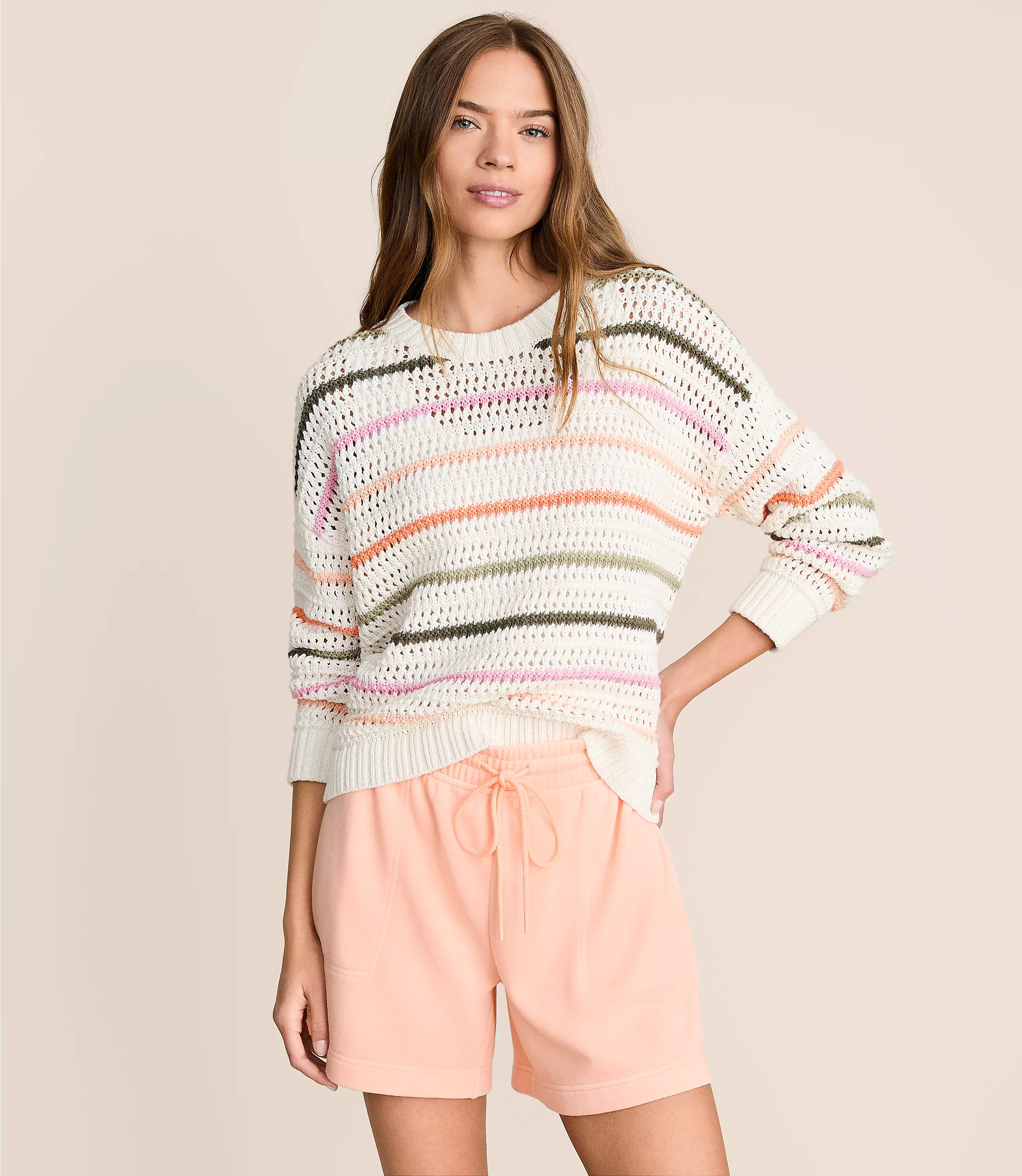 Lou & Grey Pointelle Striped Sweater | LOFT