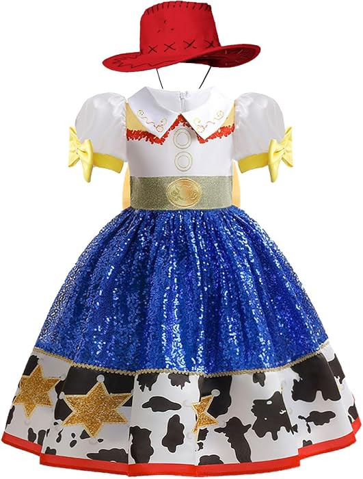 Toddler Girls Sequin Cowgirl Dress with Hat | Amazon (US)