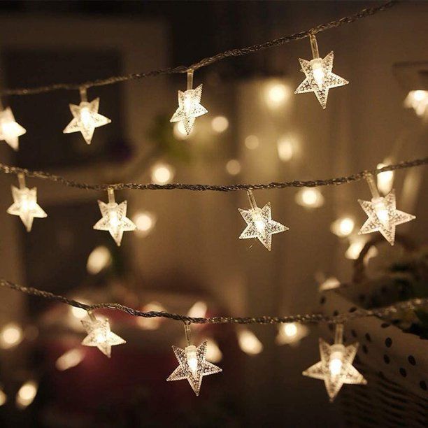 19.68FT 40LED Star String Lights, Indoor Decor Window Curtain Backdrop Twinkle Strip Lights,Warm ... | Walmart (US)