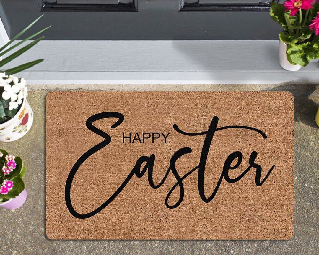 Happy Easter Doormat Funny Spring Doormat Welcome Mat Entrance Rug Indoor Entryway Mat Outdoor Po... | Etsy (US)