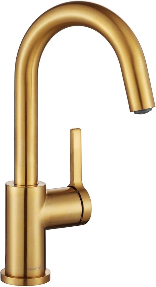 AguaStella AS1010BG Brushed Gold Bar Faucet or Prep Kitchen Sink Faucet with Single Handle | Amazon (US)