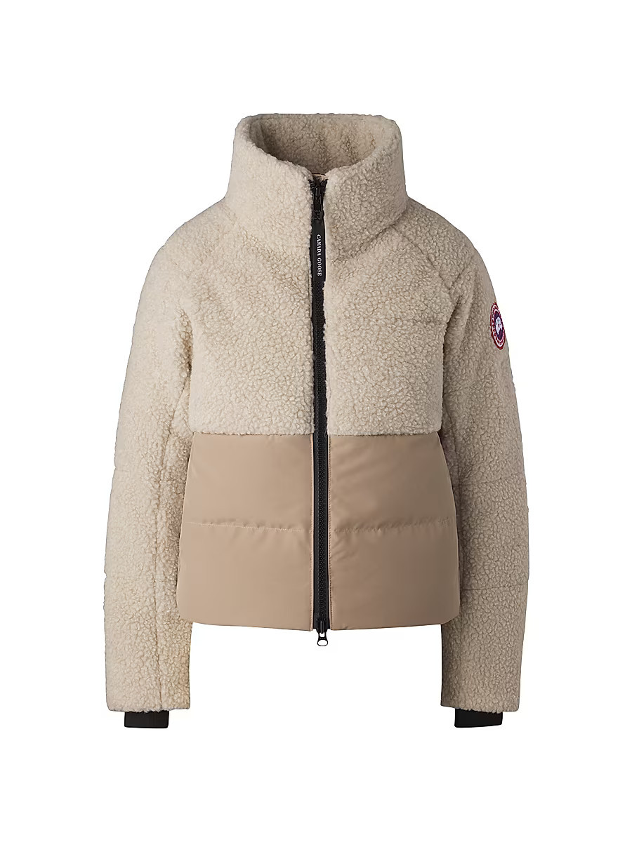 Women's Elora Fleece Down Puffer Jacket - Light Tan - Size Medium | Saks Fifth Avenue