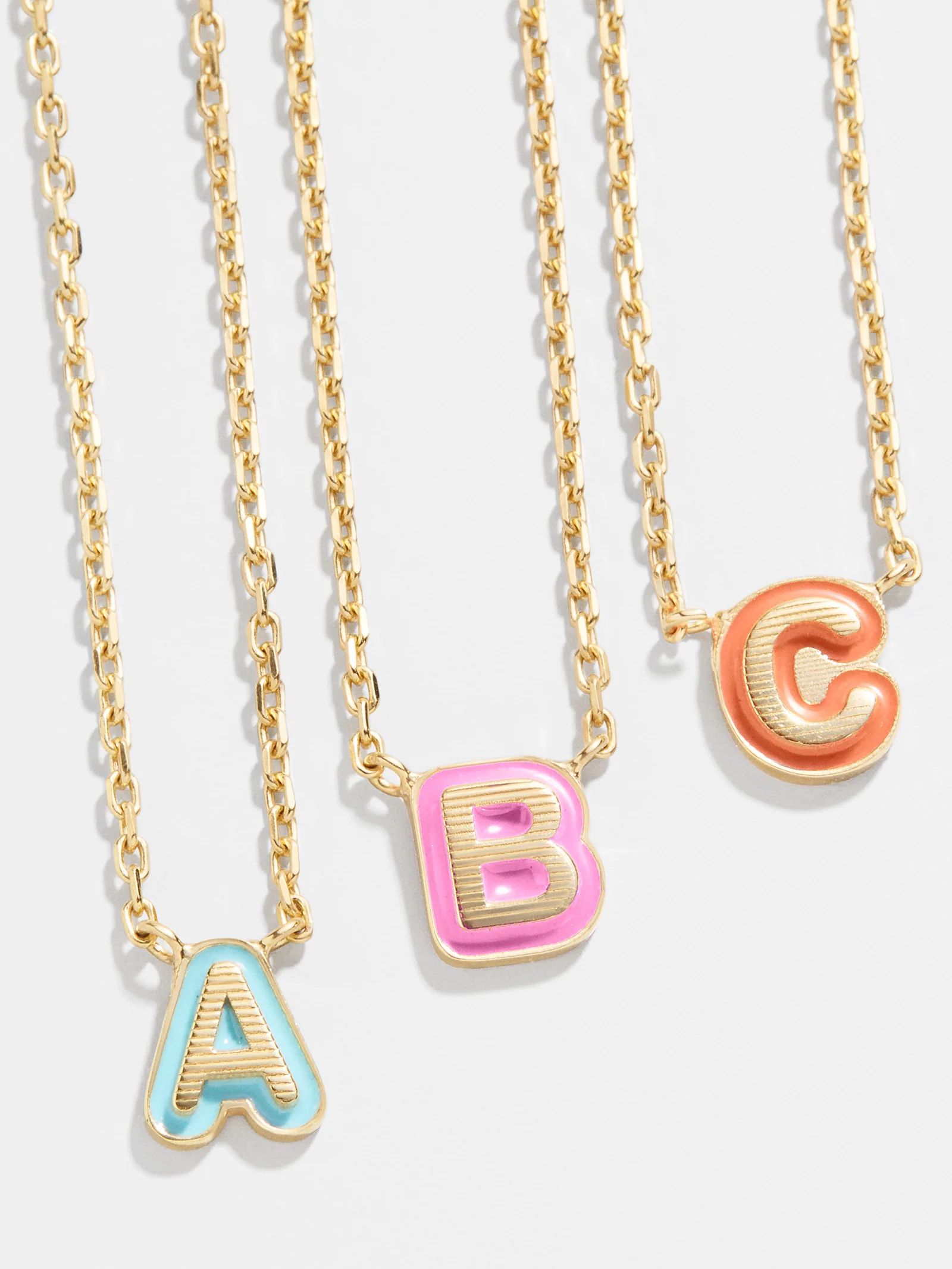 18K Gold Enamel Bubble Initial Necklace | BaubleBar (US)