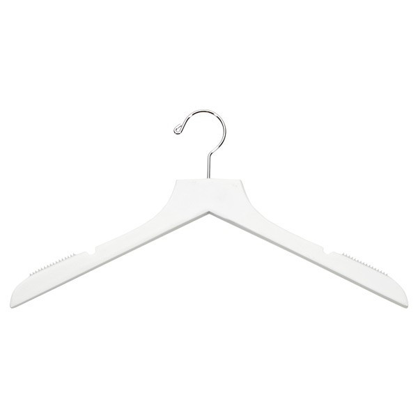 Wooden Shirt Hanger Ribbed Bar White Pkg/6 | The Container Store