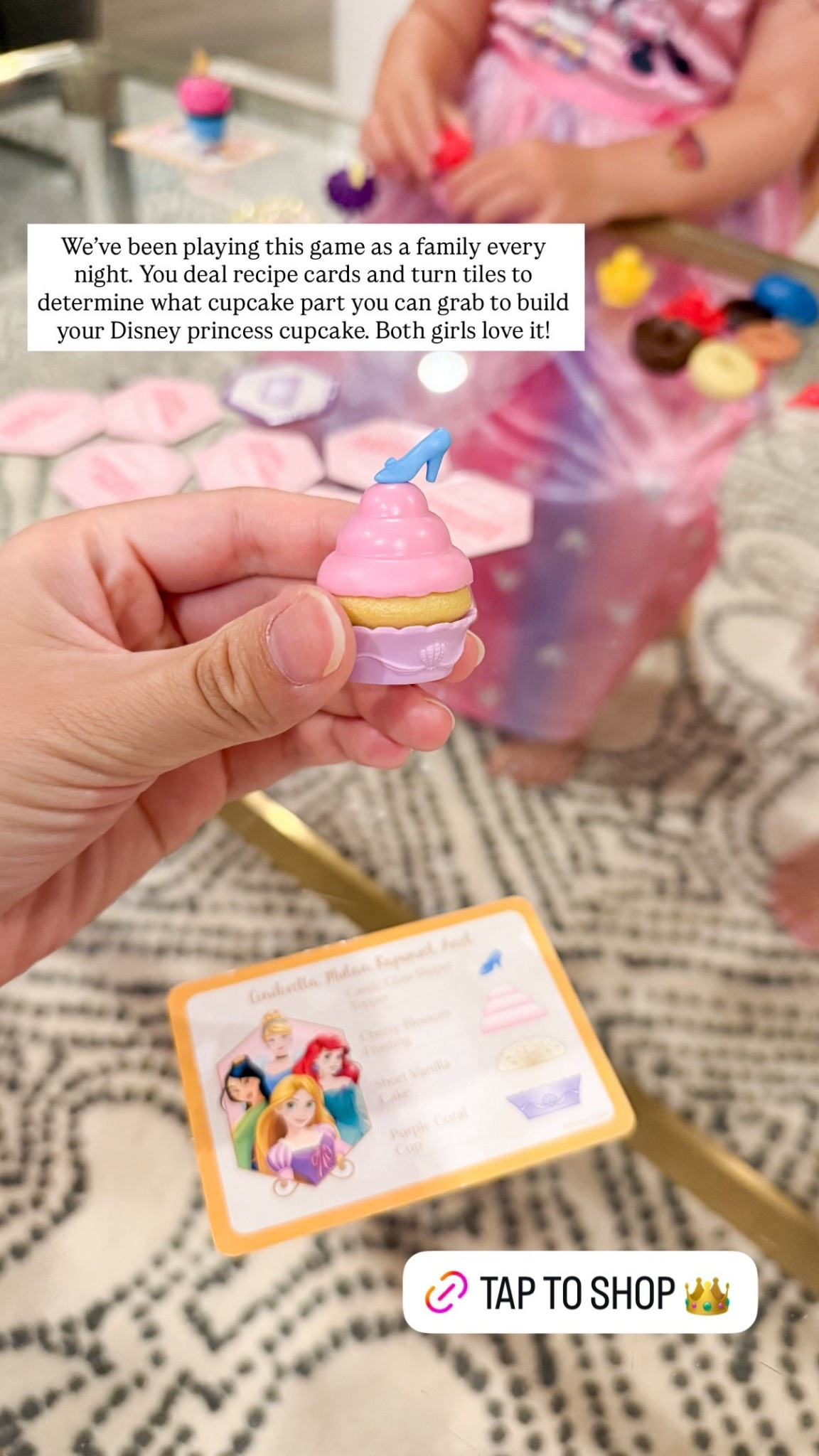 Disney Princess Enchanted Cupcake Party Game! We've been playing this game as a family every night. You deal recipe cards and turn tiles to determine what cupcake part you can grab to build your Disney princess cupcake. Both girls love it!

#LTKHome #LTKFindsUnder50 #LTKKids