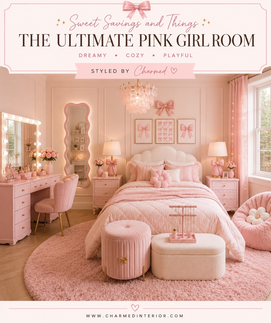 If I was designing the ultimate pink girl room, this would be it. 💕✨

Soft bows, cozy textures, dreamy lighting, and all the sweet details that make a bedroom feel magical.

Every piece from this look is linked for easy shopping. 🎀

#LTKHome #LTKSaleAlert #LTKmomlife