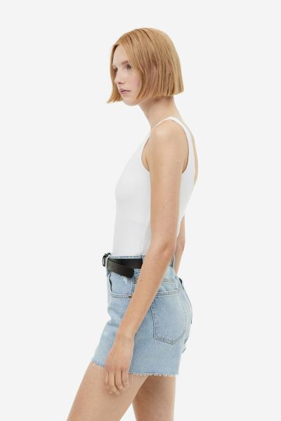 High Denim Shorts - Light denim blue - Ladies | H&M US | H&M (US + CA)