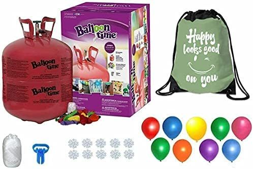 Balloon Time Disposable Helium Tank 14.9 cu.ft - 50 Latex Balloons + Balloon Tying Tool + Curling... | Amazon (US)