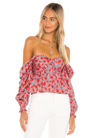House of Harlow 1960 x REVOLVE Burna Blouse in Red Poppy Floral from Revolve.com | Revolve Clothing (Global)