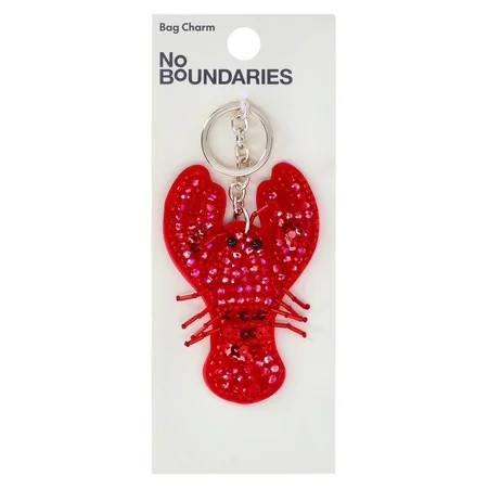 No Boundaries Women's Beach Icons Bag Charm, Red Rhinestone Lobster | Walmart (US)