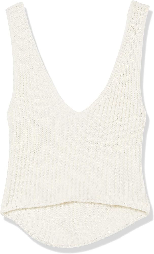 The Drop Women's Sylvie Double V-Neck Textured Rib Cropped Sweater Tank | Amazon (UK)