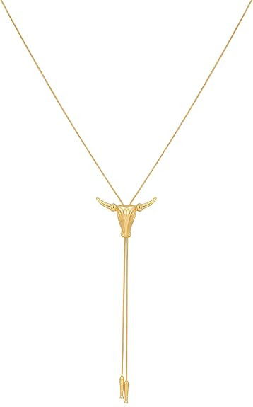 Western Cowgirl Necklace for Women Lariat Long Chain Hat Bull Head Turquoise Y Necklaces Cowboy B... | Amazon (US)