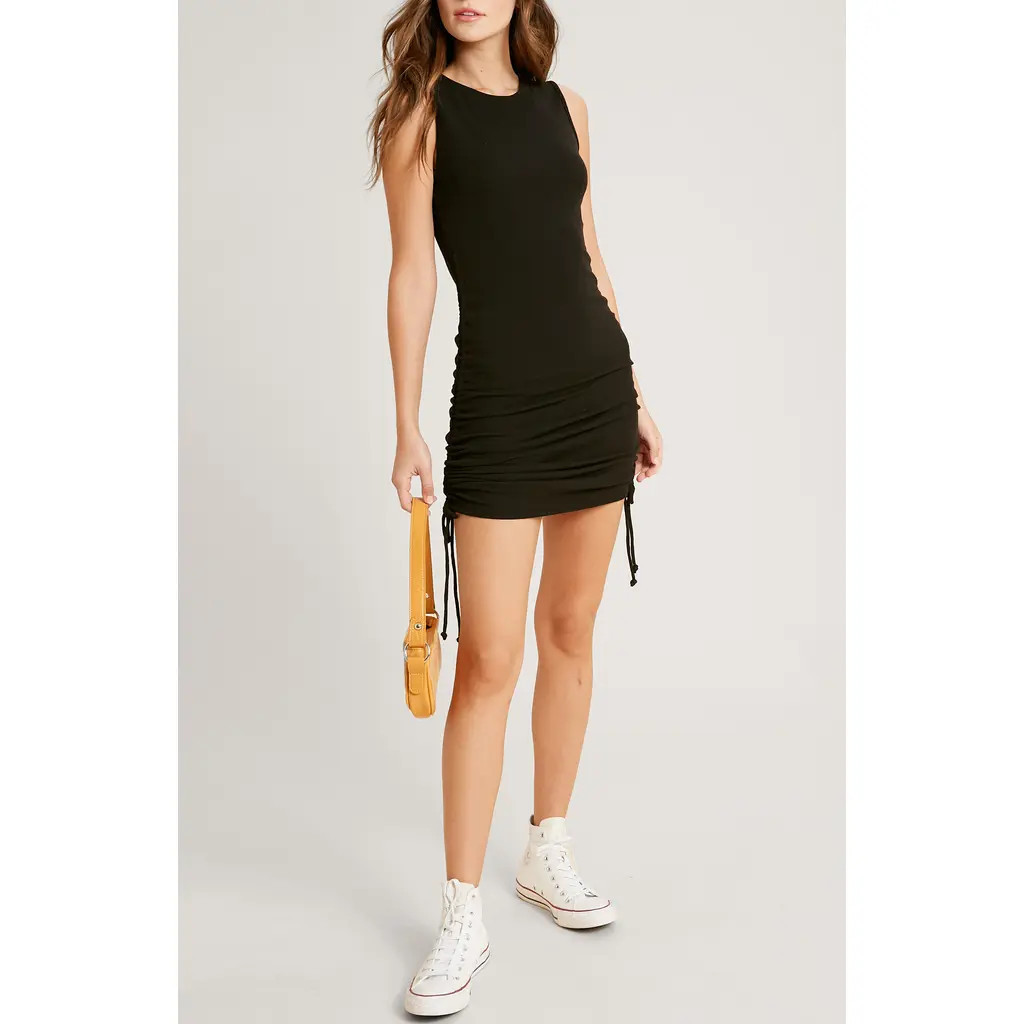 WISHLIST Side Ruched Tank Minidress in Black at Nordstrom Rack, Size Small | Nordstrom Rack