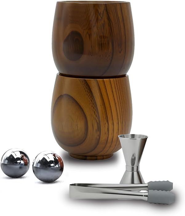 Wooden Whiskey Glasses Set of 2, Handmade Old Fashioned Bourbon Drinking Glass, Great Bourbon Whi... | Amazon (US)