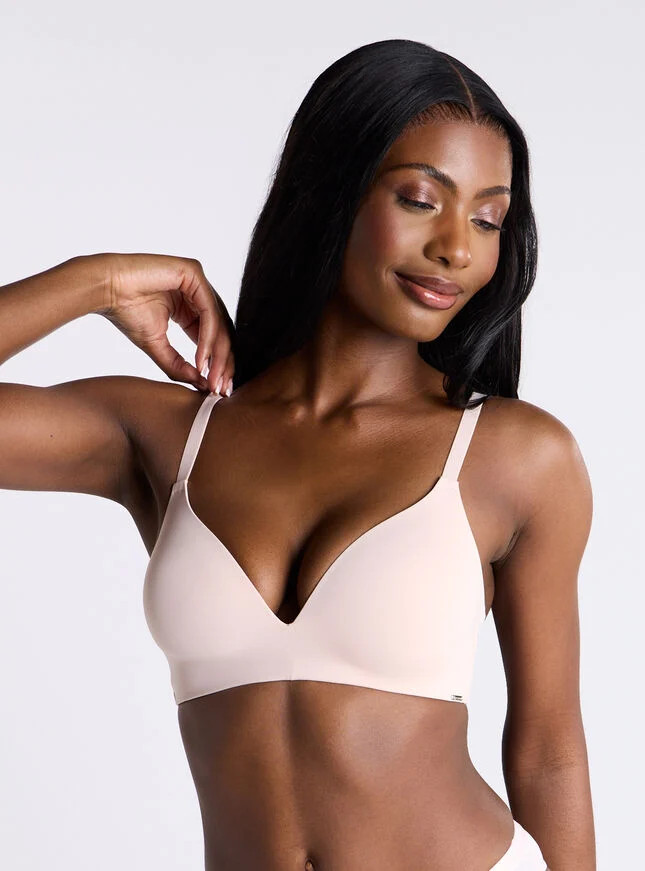 Comfort microfibre plunge bra - 05 Boux Blush | Boux Avenue (UK)