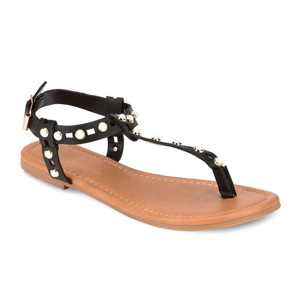 Olivia Miller 'Avon' Cut Out Strap Multi Pearl Sandals | Bed Bath & Beyond