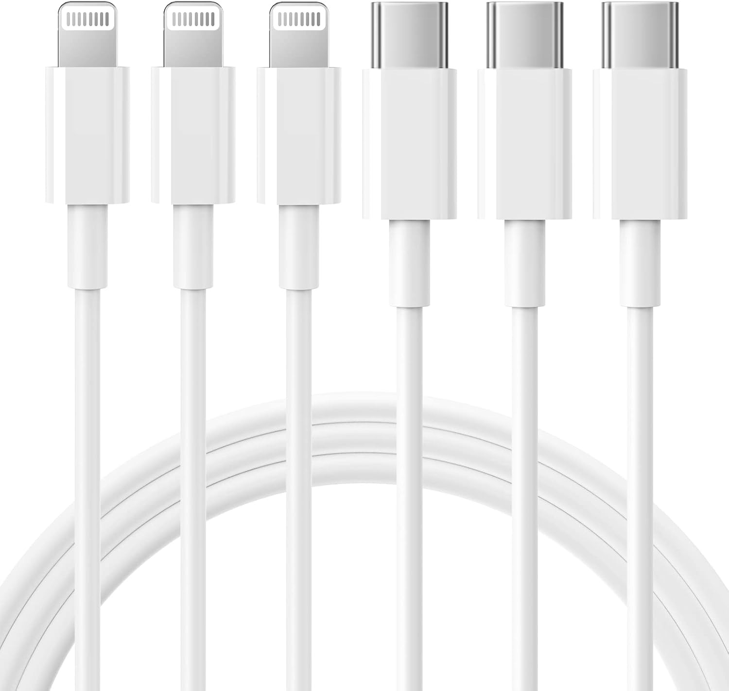 RCTech USB C to Lightning Cable 3Pack 6FT [MFi Certified] iPhone Fast Charger Cable USB-C Power D... | Amazon (US)