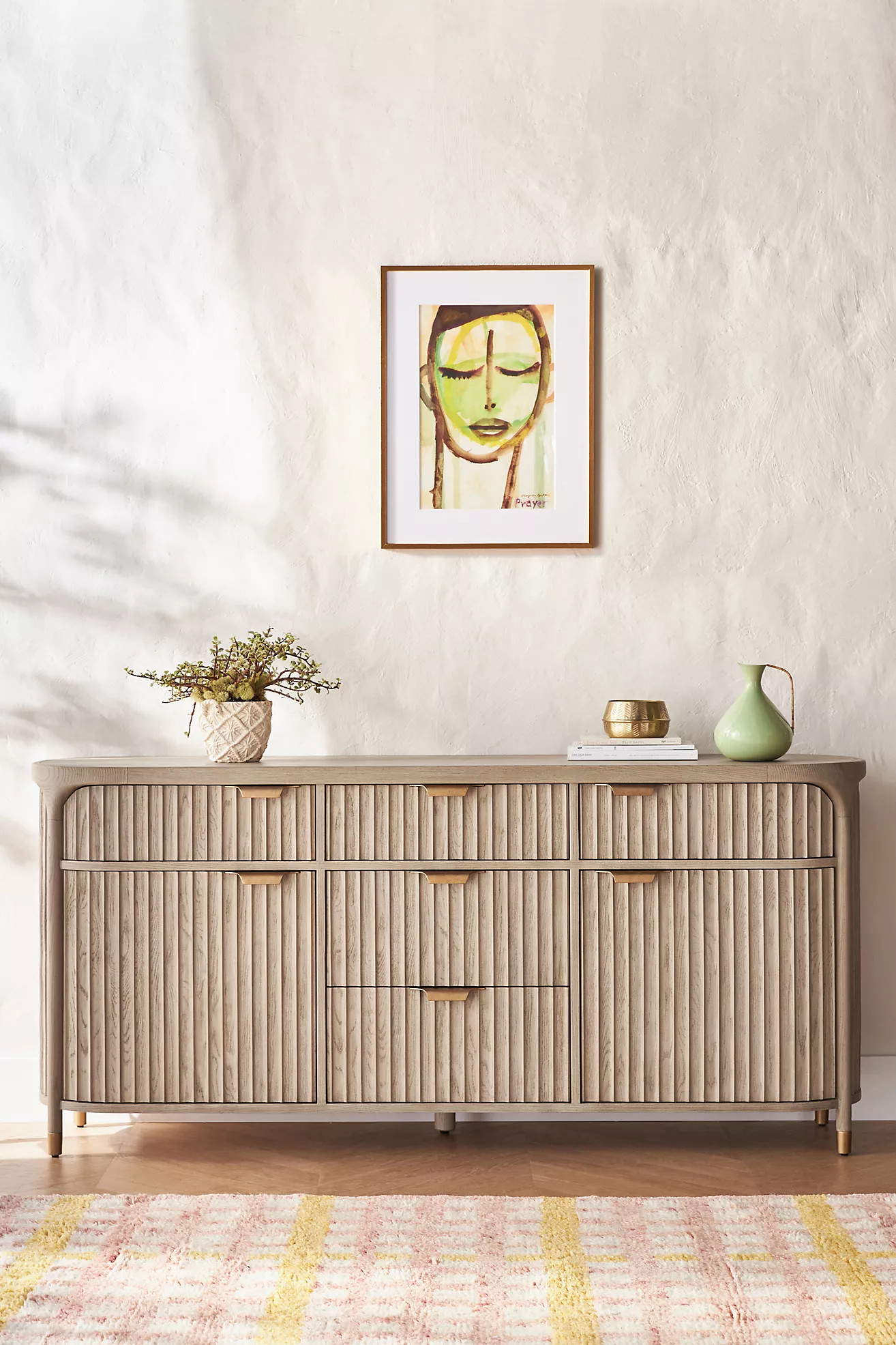 The Isla Oval 70" Fluted-Wood Sideboard | Anthropologie (US)