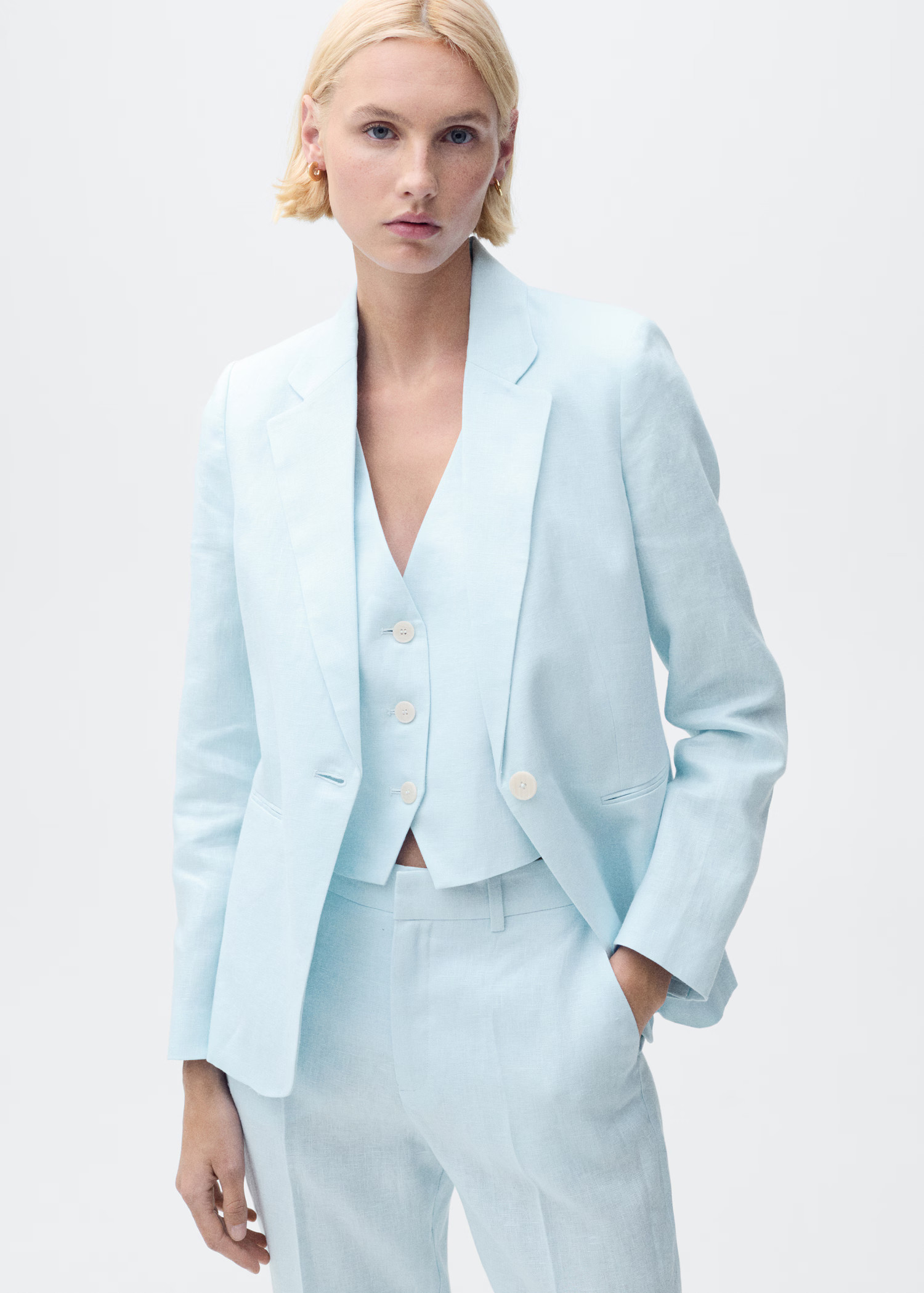 Linen suit blazer - Women | MANGO USA | Mango (US/MX/AU)