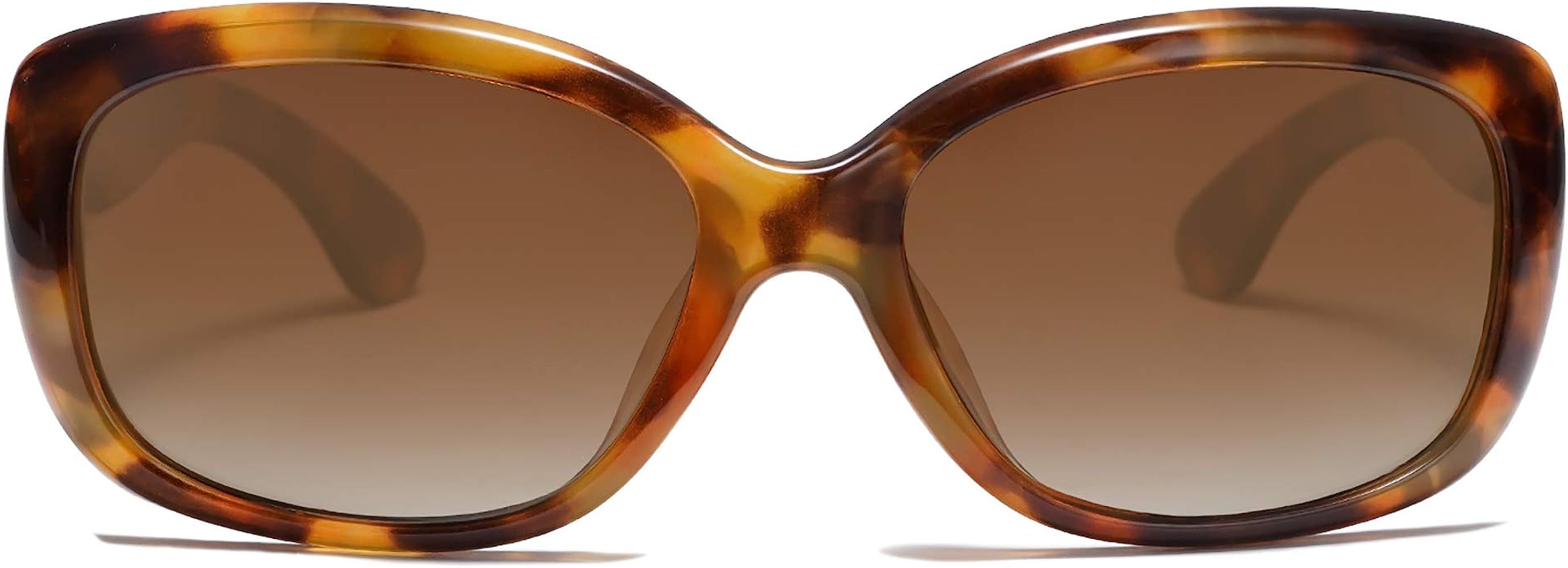 SOJOS Vintage Square Sunglasses for Women Polarized UV Protection Havana Frame SJ2111 | Amazon (US)