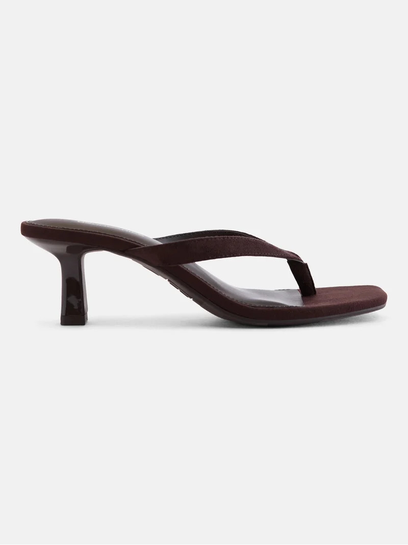 No Boundaries Women's Kitten Heel Thong Sandals | Walmart (US)