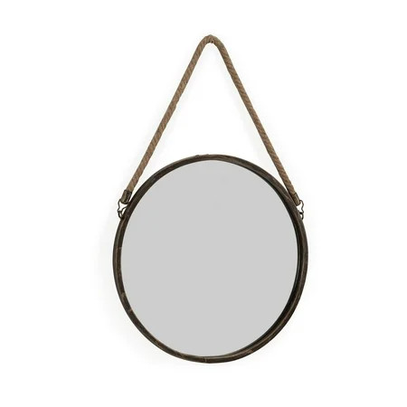 Danya B. 15 Gold Patina Round Mirror with Hanging Rope | Walmart (US)