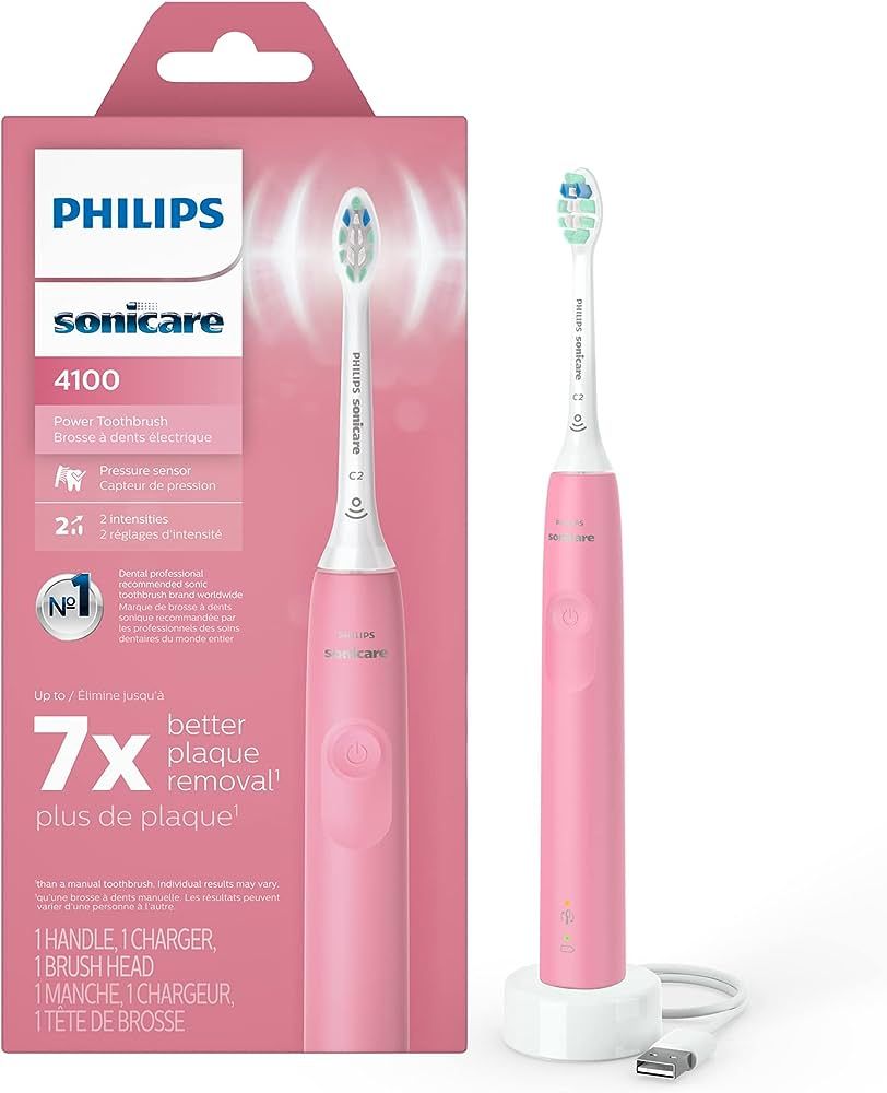 PHILIPS Sonicare 4100 Power Toothbrush, Rechargeable Electric Toothbrush with Pressure Sensor, De... | Amazon (US)