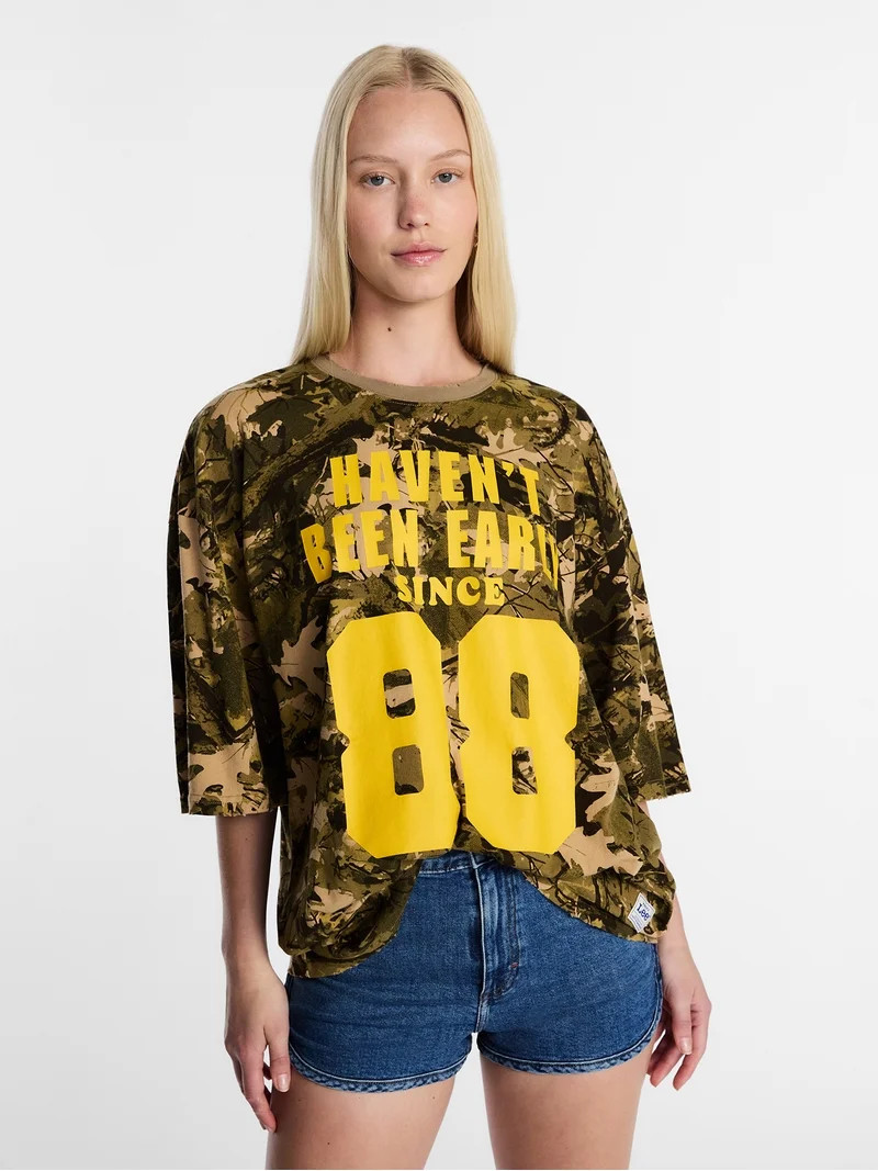 Kacey Lee Women's Haven't Been Boxy Camo Tee, Sizes XS-XXL | Walmart (US)