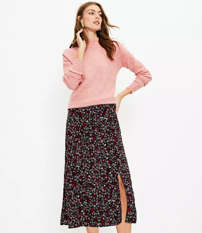 Heart Midi Skirt | LOFT | LOFT