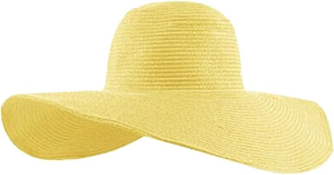 Wowlife Wide Brim Roll-up Big Beautiful Solid Color Floppy Hat | Amazon (US)