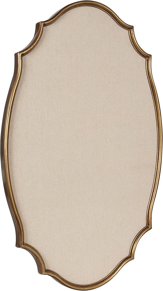 Kate and Laurel Leanna Decorative Scalloped Metal Pinboard; 24 x 36; Gold; Framed Rounded Oval Vi... | Amazon (US)