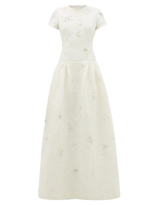 Erdem - Alphonse Crystal-embellished Chantilly-lace Dress - Womens - Ivory | Matches (UK)