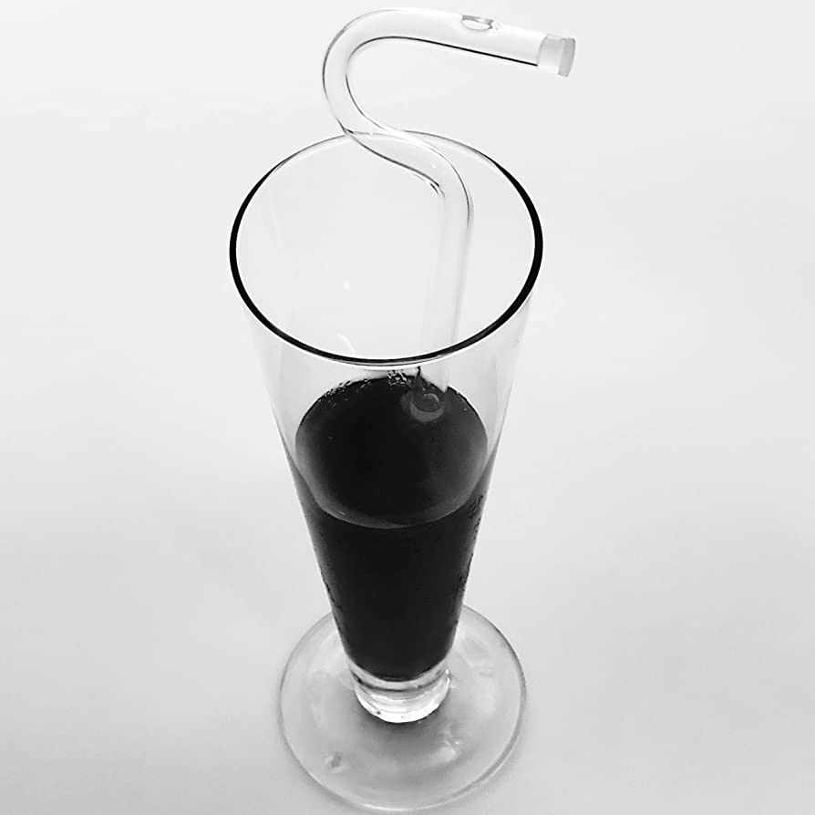 Lipzi reusable glass drinking straw, flute style design for engaging lips horizontally, set of 2 | Amazon (US)