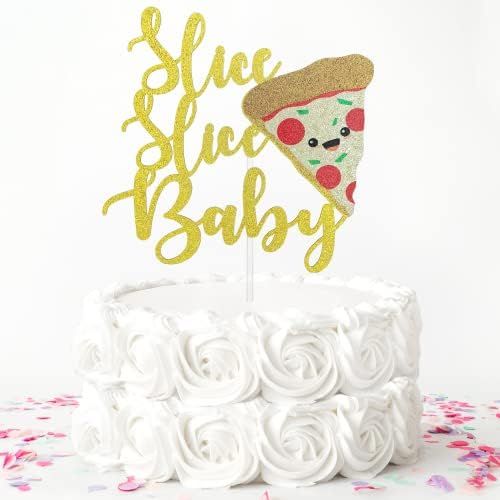 Slice Slice Baby Cake Topper, Pizza Baby Shower Cake Topper, Pizza Theme Birthday Party Decoratio... | Amazon (US)