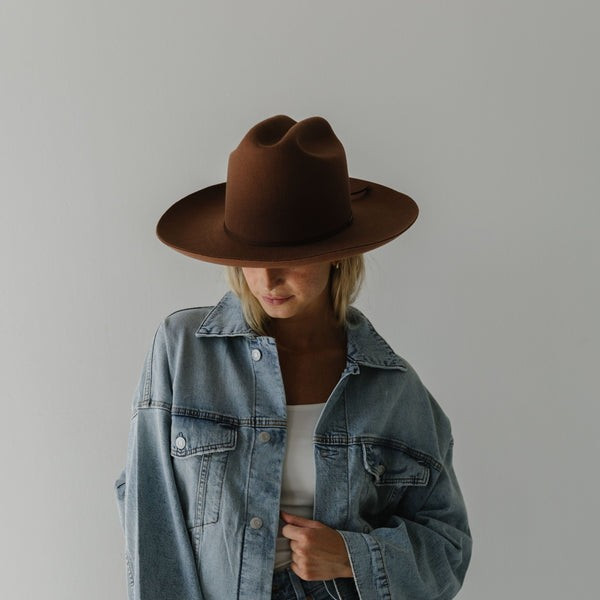 Ezra Western Hat - Dark Oak | Gigi Pip