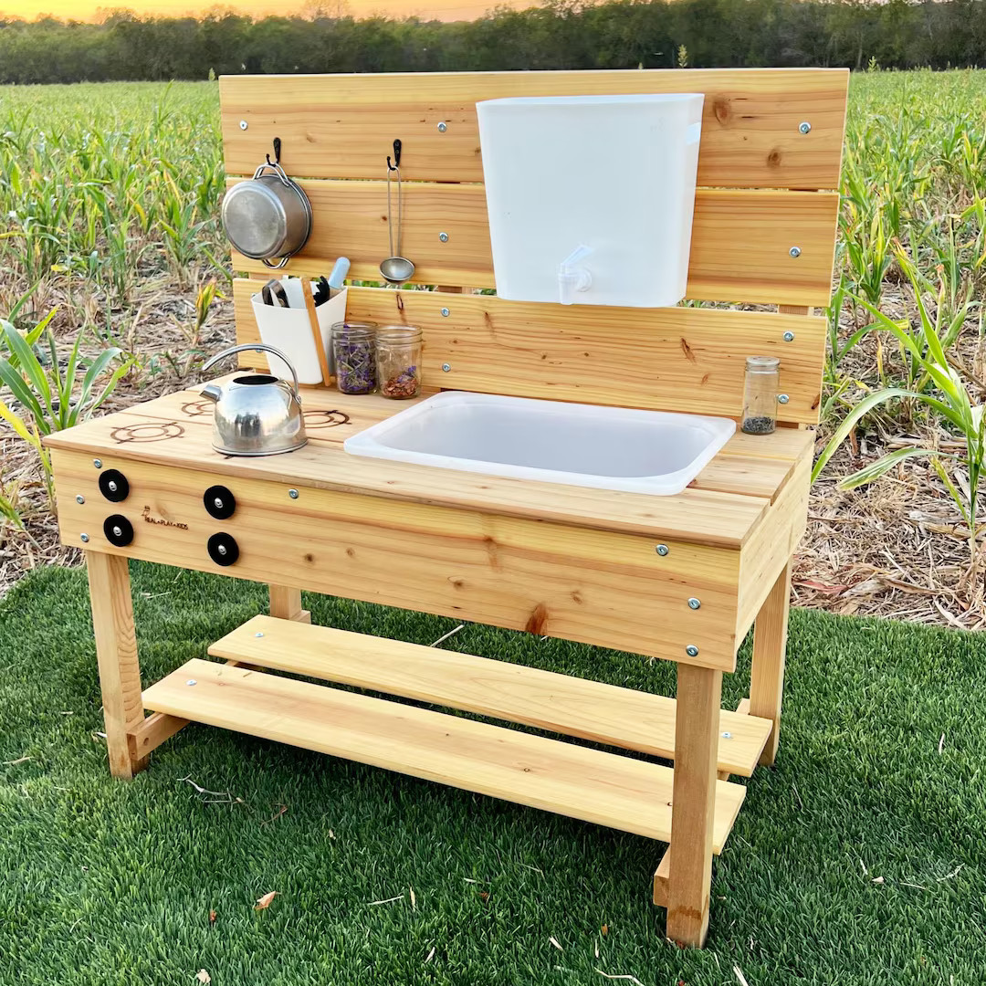 Mud Kitchen, Water Sand Table, Sensory Table, Outdoor Wooden Play Table, Ikea Flisat, Trofast, Ac... | Etsy (US)