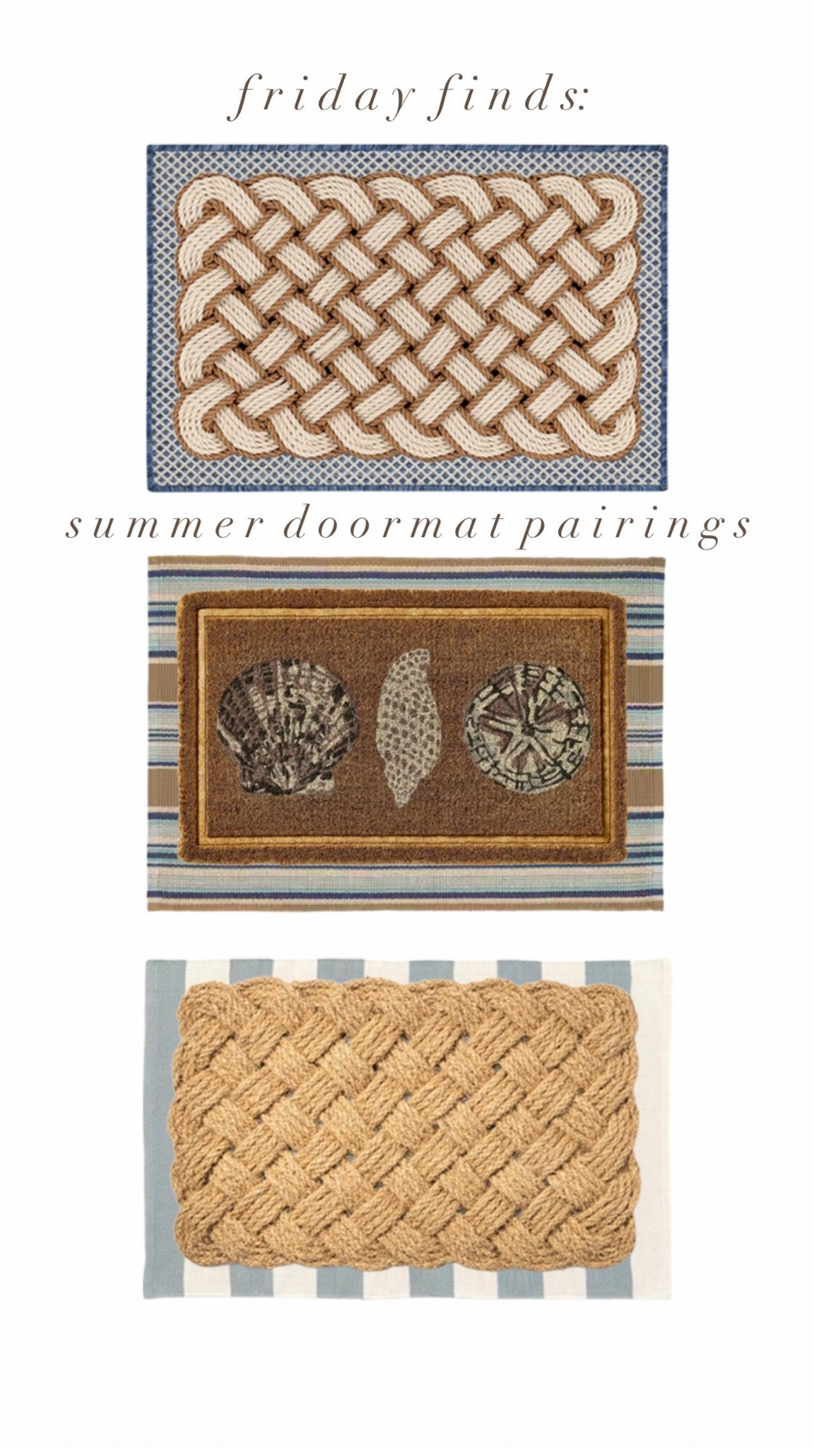 The cutest doormat & outdoor scatter rug pairings for your front door this summer! ☀️#frontdoordecor #outdoorrugs #patiodecor #frontporch

#LTKHome #LTKSeasonal