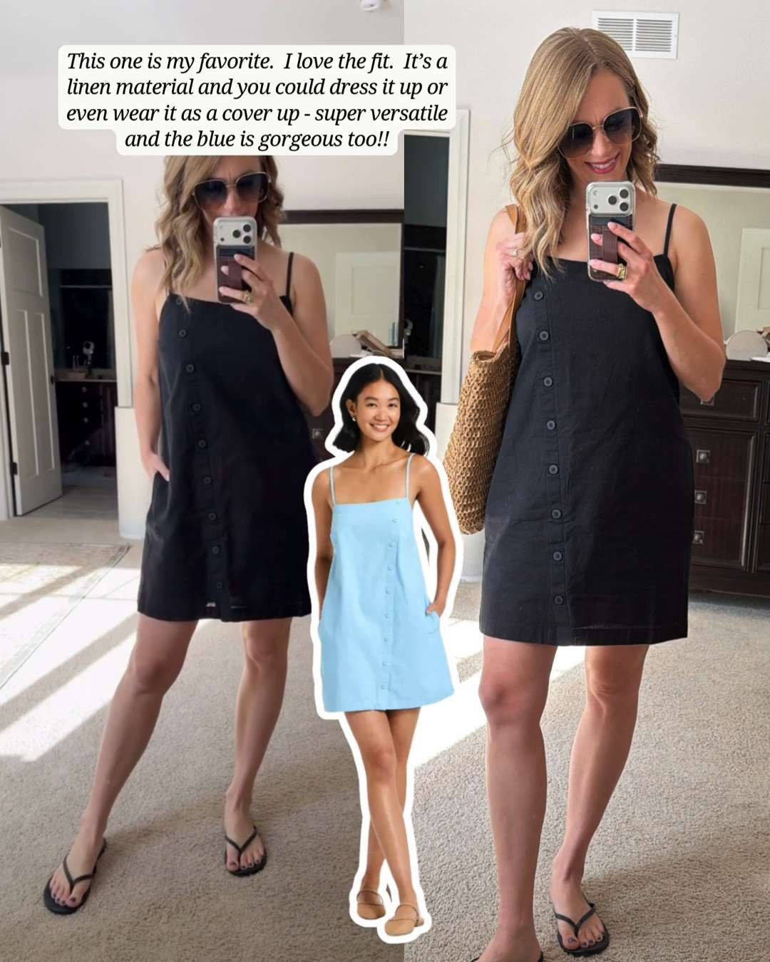 Love the fit of this linen dress. Cute on its own or even as a cover up! 

 #LTKOver40 #LTKPetite #LTKTravel